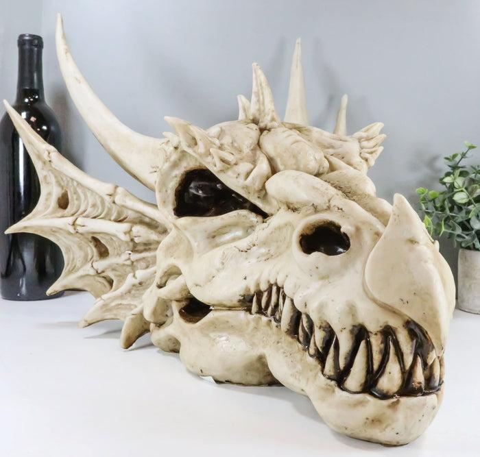 ebros gift Large Elder Dragon Skull Statue Legendary Erathia Fossil Skeleton 18"L Figurine