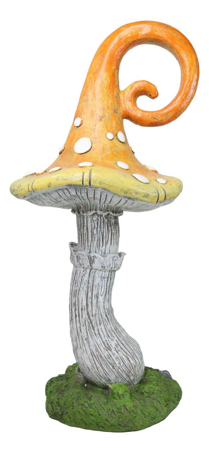 Ebros Gift Large Fairy Garden Orange Meringue Crooked Toadstool Mushroom Figurine 23"H