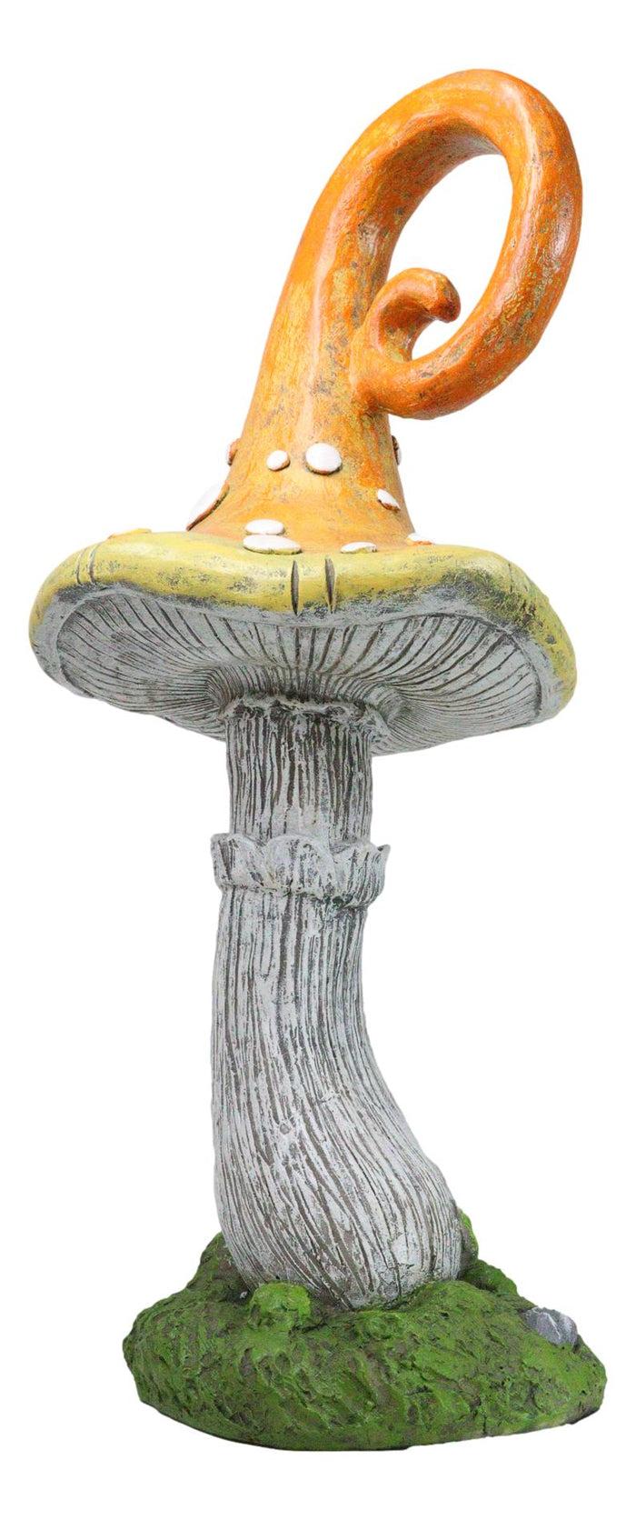 Ebros Gift Large Fairy Garden Orange Meringue Crooked Toadstool Mushroom Figurine 23"H