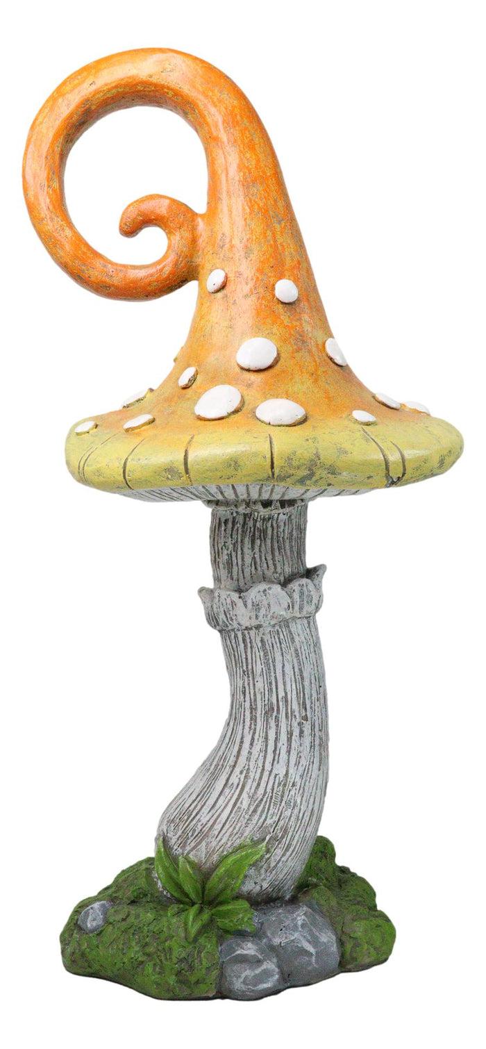 ebros gift Large Fairy Garden Orange Meringue Crooked Toadstool Mushroom Figurine 23"H