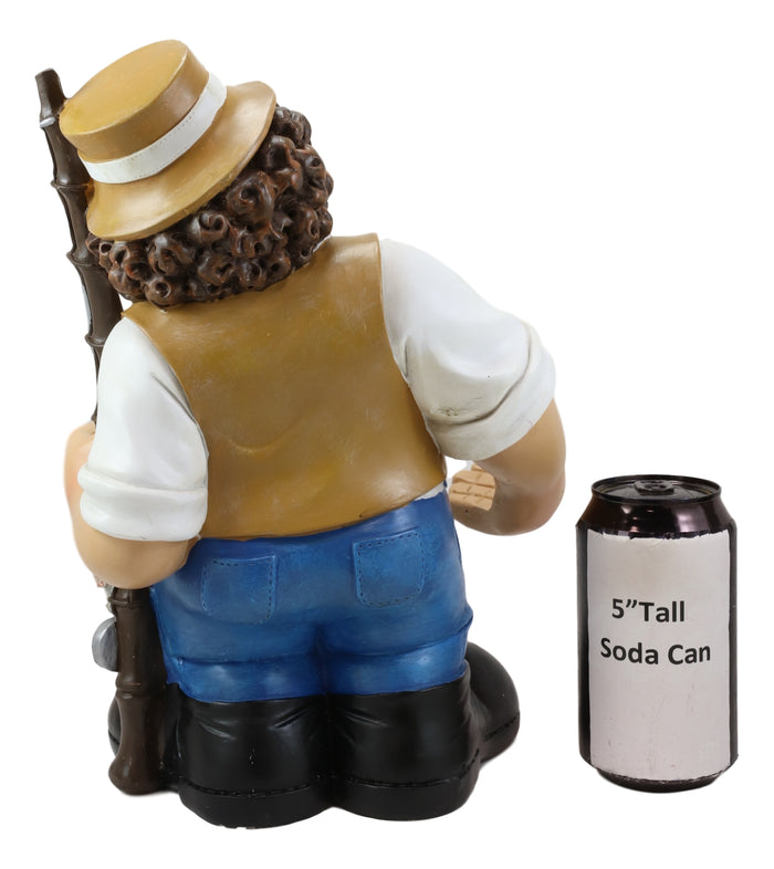 Ebros Gift Large Favorite Pastime Fisherman With Fishing Rod And Bass Fishes Wine Holder