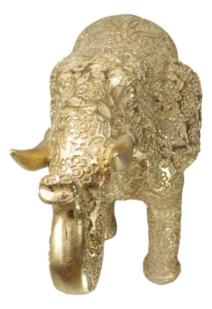 Ebros Gift Large Feng Shui Royal Gold Ornate Mandala Design Elephant With Trunk Up Figurine