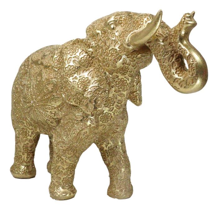 ebros gift Large Feng Shui Royal Gold Ornate Mandala Design Elephant With Trunk Up Figurine
