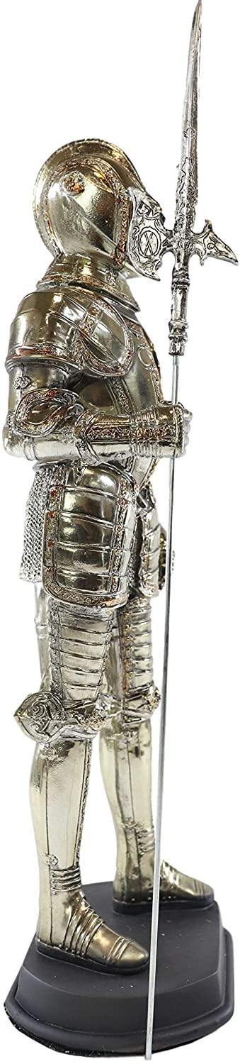 Ebros Gift Large Fine Medieval Knight Suit Of Armor Statue Halbedier Pikeman Sentry 13"H