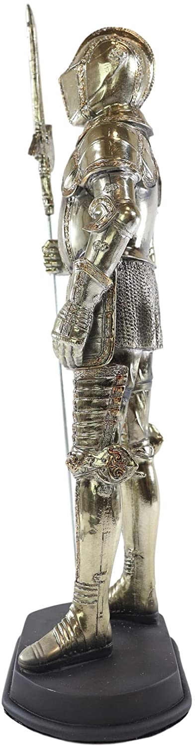 Ebros Gift Large Fine Medieval Knight Suit Of Armor Statue Halbedier Pikeman Sentry 13"H
