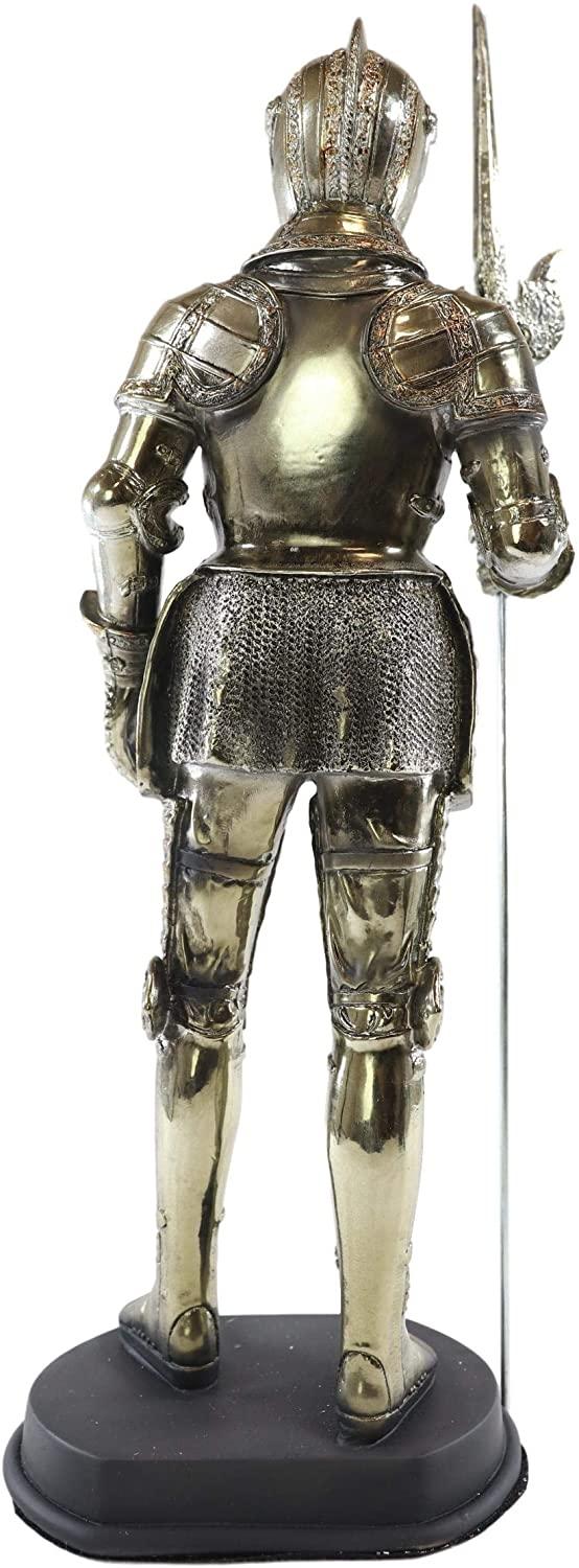 Ebros Gift Large Fine Medieval Knight Suit Of Armor Statue Halbedier Pikeman Sentry 13"H