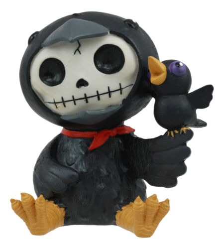 Ebros Gift Large Furrybones Raven Suit Leopold Skeleton Statue 3.5"H Raven Crow Furry Bones
