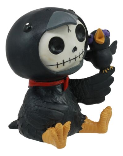 Ebros Gift Large Furrybones Raven Suit Leopold Skeleton Statue 3.5"H Raven Crow Furry Bones