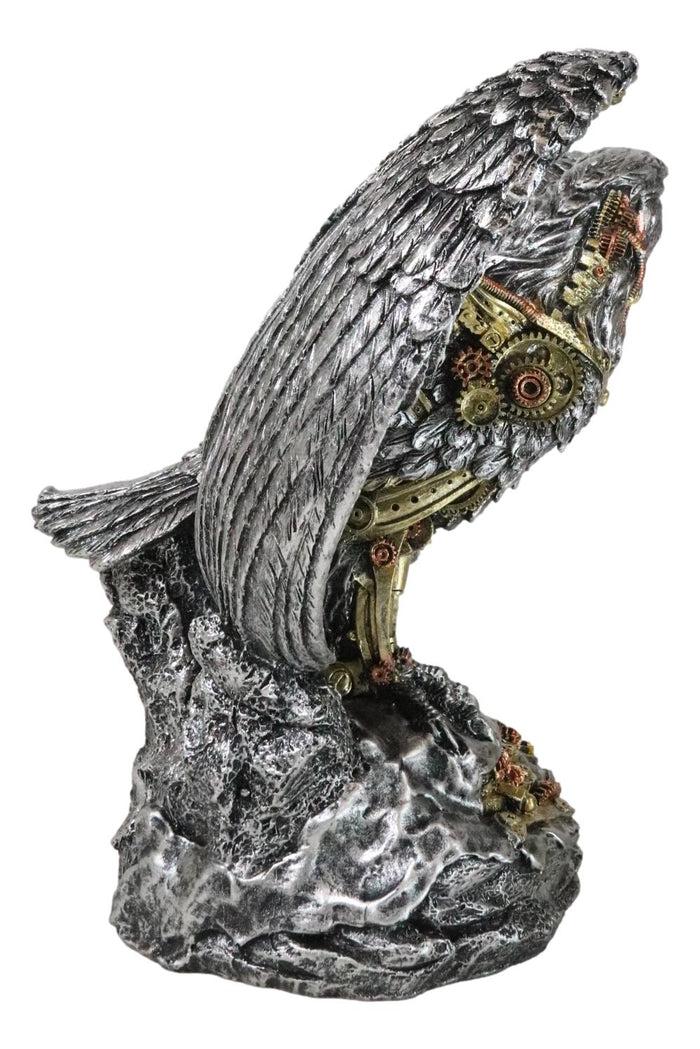 Ebros Gift Large Geared Clockwork Steampunk Nano Cyborg Eagle With Open Wings Figurine