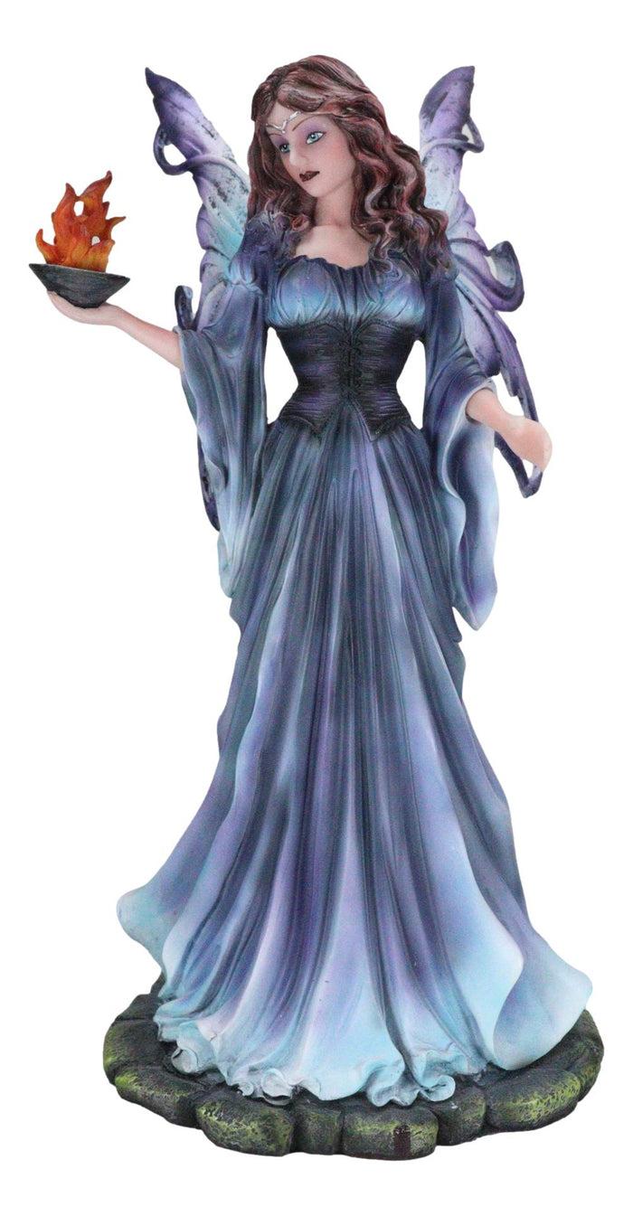 Ebros Gift Large Goddess Of Olympian Fire Elemental Fairy Queen In Blue Long Gown Statue