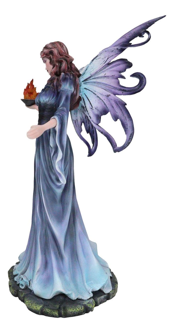 Ebros Gift Large Goddess Of Olympian Fire Elemental Fairy Queen In Blue Long Gown Statue