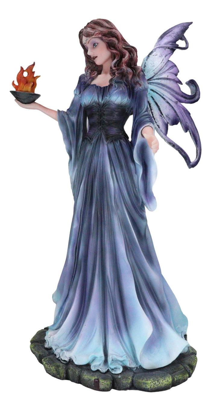 Ebros Gift Large Goddess Of Olympian Fire Elemental Fairy Queen In Blue Long Gown Statue