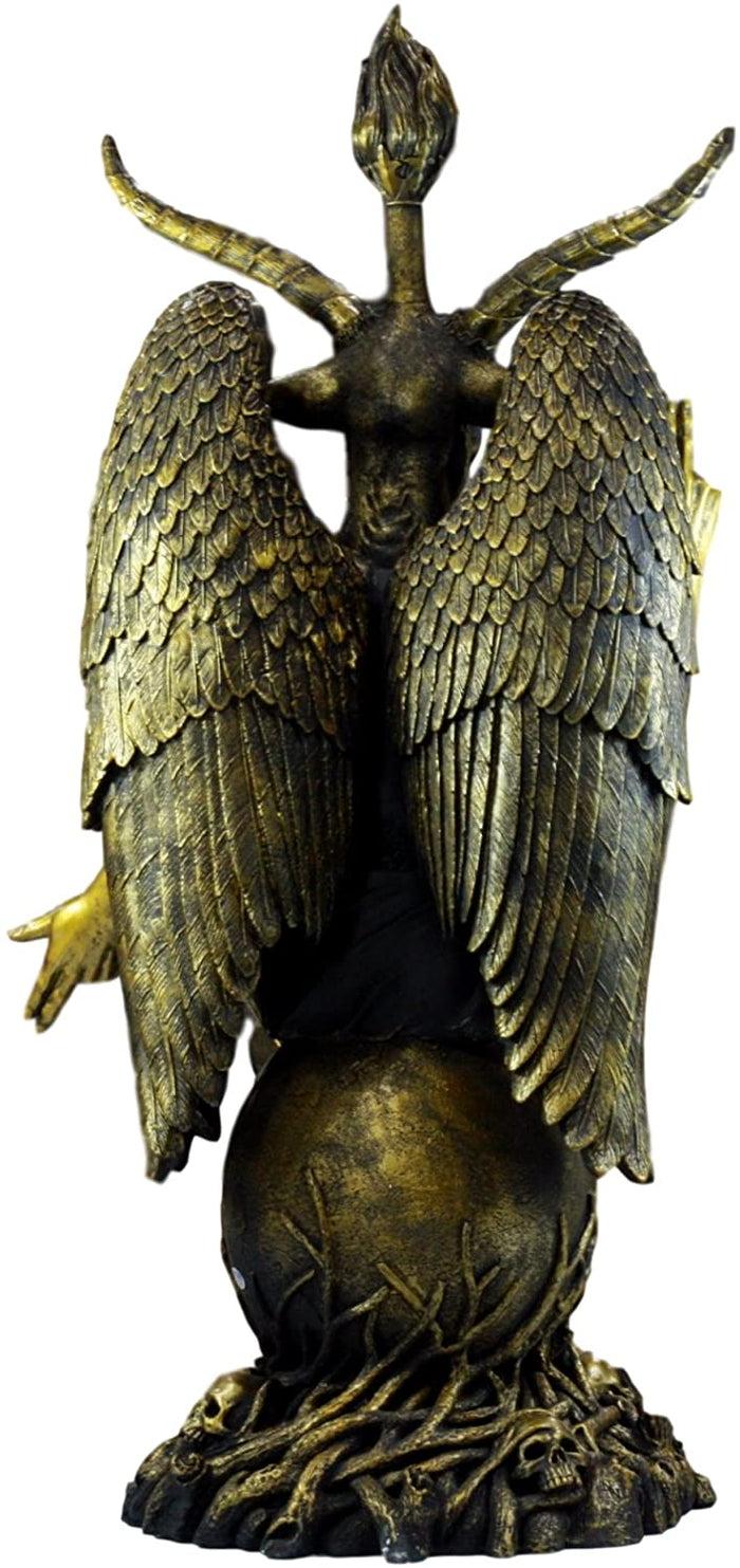 Ebros Gift Large Gold Tone 3 Feet Oversized Sabbatic Goat Baphomet Statue