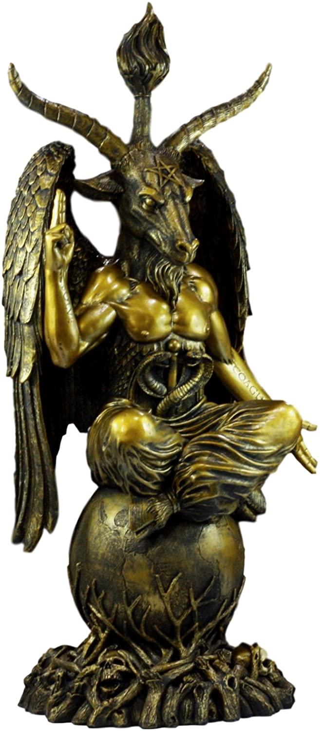 Ebros Gift Large Gold Tone 3 Feet Oversized Sabbatic Goat Baphomet Statue