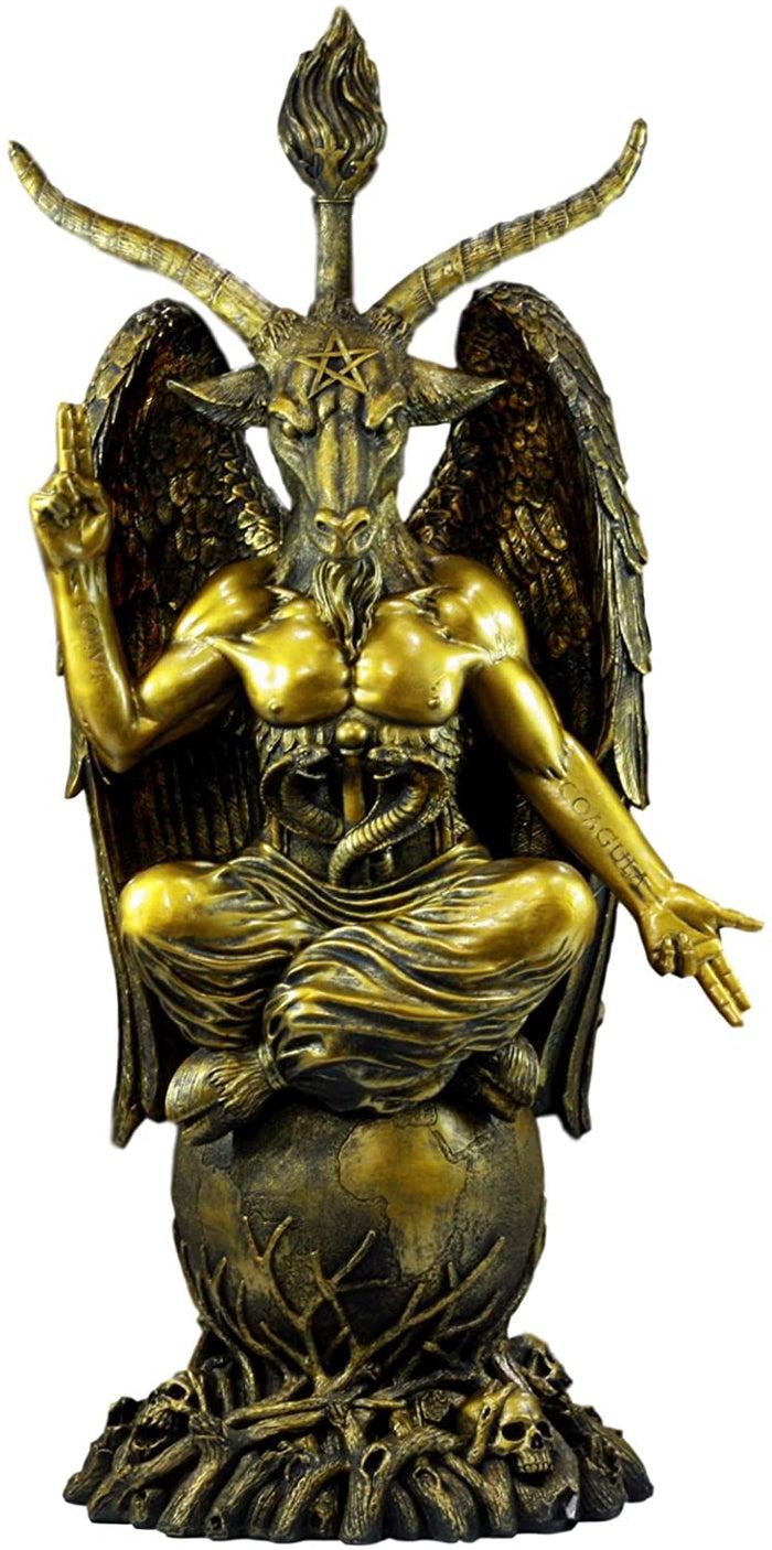Ebros Gift Large Gold Tone 3 Feet Oversized Sabbatic Goat Baphomet Statue