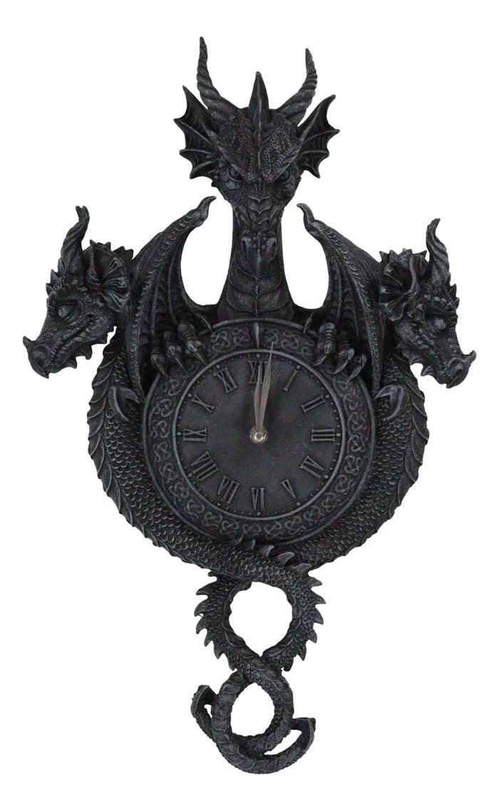 Ebros Gift Large Gothic Spiral Serpent Triple Dragon Overlords Time Sentinels Wall Clock