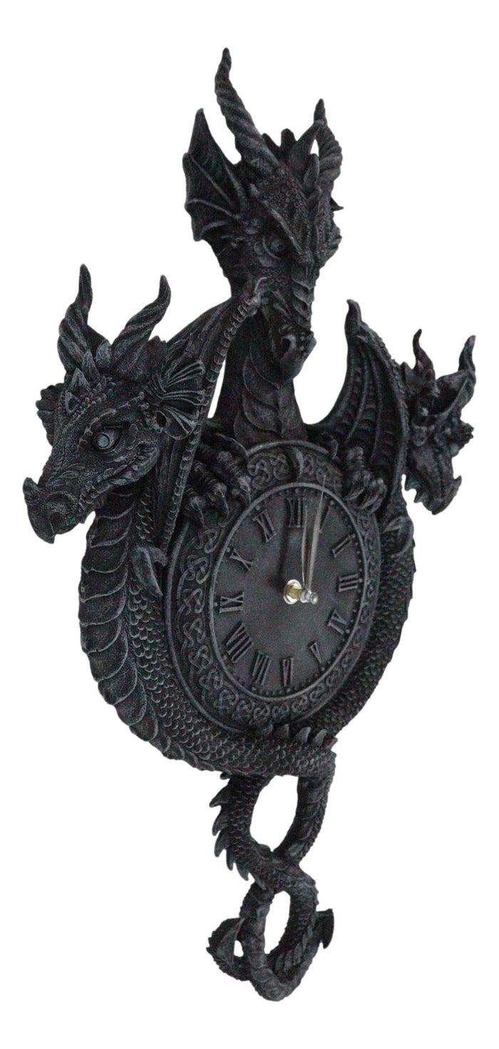 Ebros Gift Large Gothic Spiral Serpent Triple Dragon Overlords Time Sentinels Wall Clock