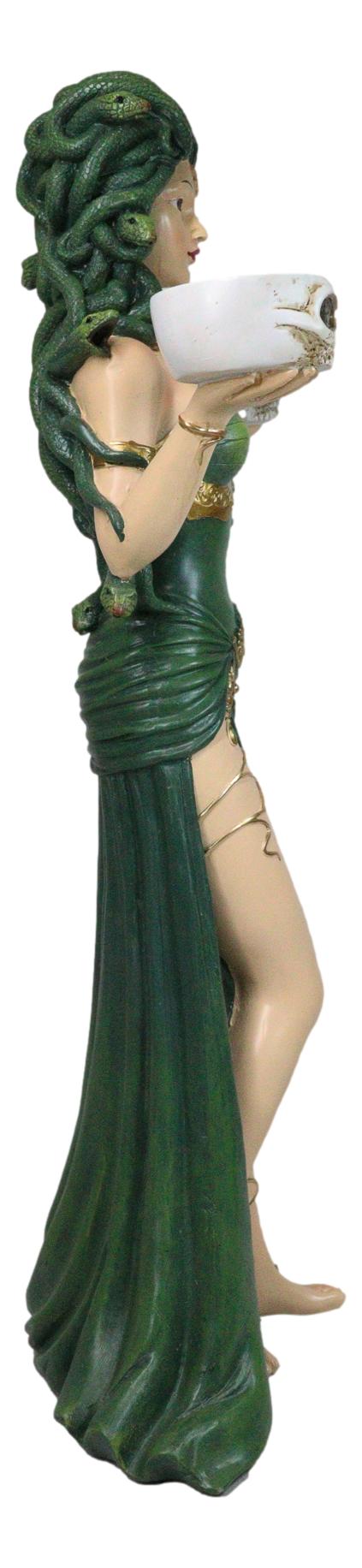 Ebros Gift Large Greek Gorgon Goddess Medusa In Green Gown Dual Votive Candleholders Statue