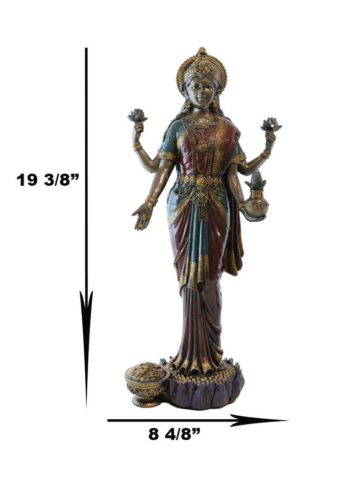 Ebros Gift Large Hindu Goddess Of Prosperity And Wisdom Lakshmi Shri Thirumagal Statue 20"H