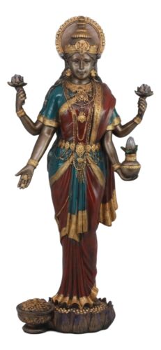 Ebros Gift Large Hindu Goddess Of Prosperity And Wisdom Lakshmi Shri Thirumagal Statue 20"H