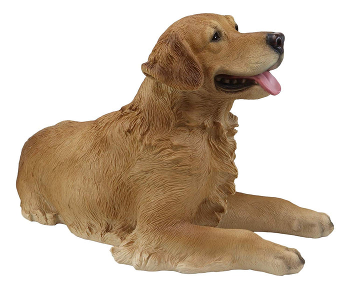 Ebros Gift Large Lifelike Charlie The Chocolate Golden Retriever Panting Statue 23.25"Long