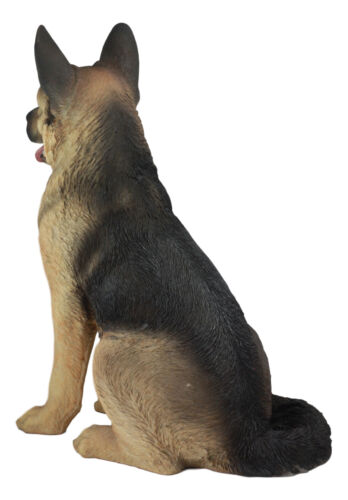 Ebros Gift Large Lifelike Realistic German Shepherd Dog Statue With Glass Eyes 21.25"H