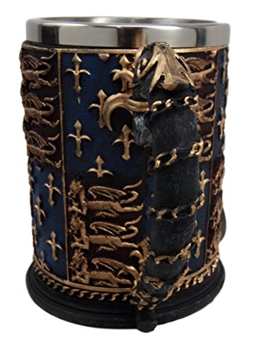Ebros Gift Large Medieval Coat Of Arms Lion Heart Beer Stein Tankard Coffee Cup Mug 5.25"H
