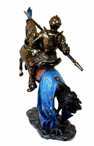 Ebros Gift Large Medieval Jostling Lance Knight On Decorated Cavalier Horse Figurine Statue