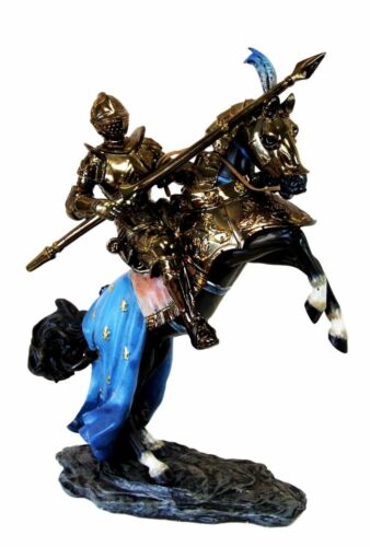 ebros gift Large Medieval Jostling Lance Knight On Decorated Cavalier Horse Figurine Statue