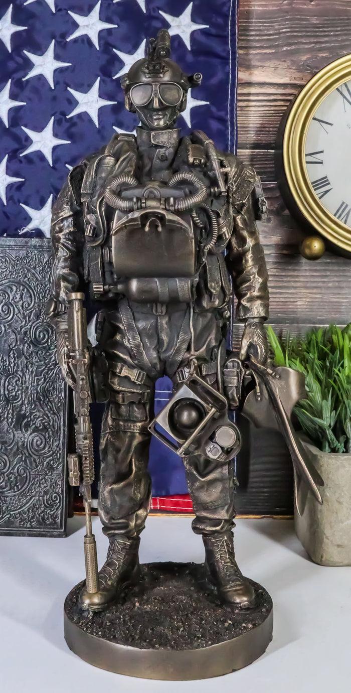 ebros gift Large Military Navy Seal Statue 12.75"Tall Special Task Force Unit Soldier