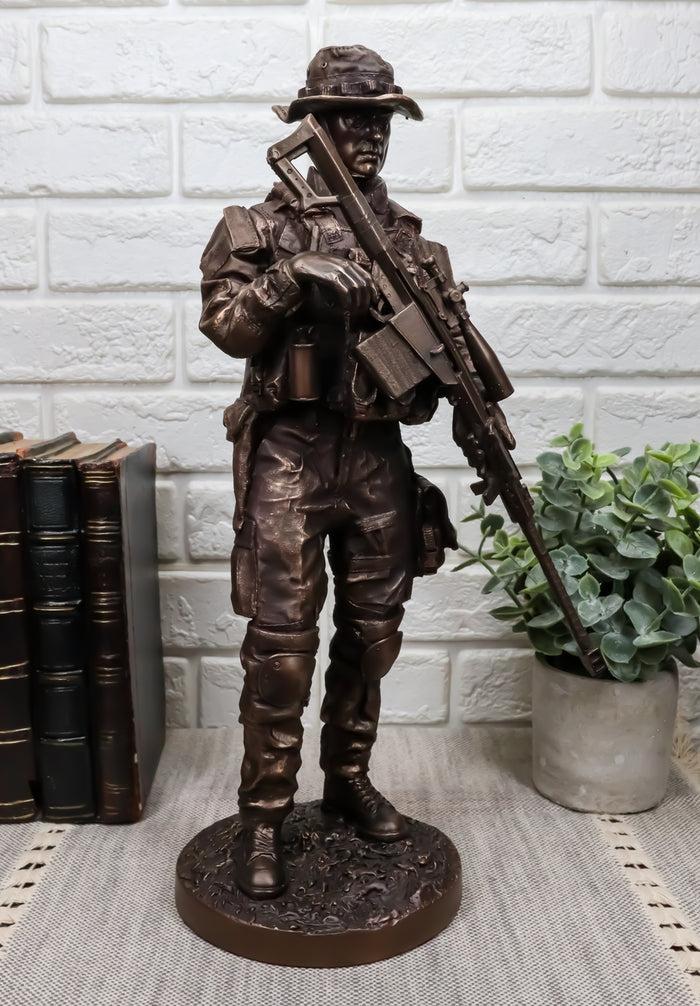 Ebros Gift Large Modern Military Marine Sniper Soldier Statue 13"Tall Marksman Task Force