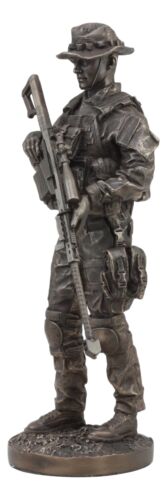 Ebros Gift Large Modern Military Marine Sniper Soldier Statue 13"Tall Marksman Task Force