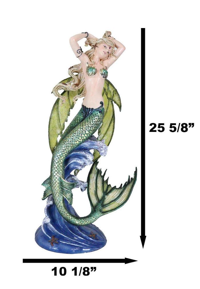 Ebros Gift Large Nautical Ocean Dancing Mermaid Statue 26"H Goddess Venus Rising Figurine