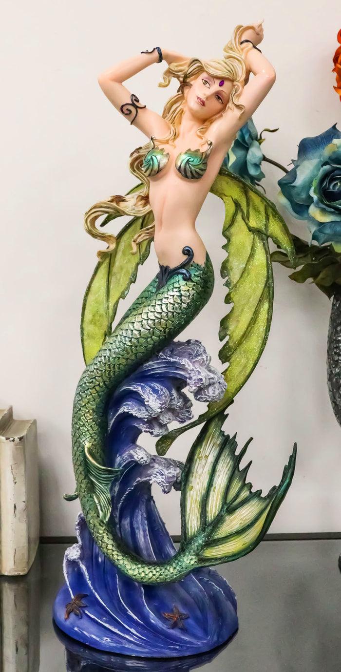 ebros gift Large Nautical Ocean Dancing Mermaid Statue 26"H Goddess Venus Rising Figurine