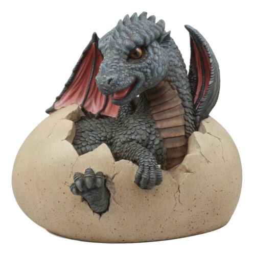 Ebros Gift Large Nightfury Baby Dragon Hatchling In Egg Statue 10"Long Legends And Fantasy