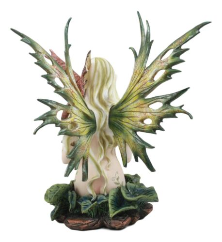 Ebros Gift Large Nude Tribal Forest Fairy Feeding Dragon Statue 13"Tall Fantasy Fae Pixie