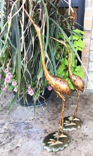 Ebros Gift Large Pair Of Lover Birds Crane Mating Dance Outdoor Aluminum Garden Statue