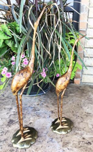 ebros gift Large Pair Of Lover Birds Crane Mating Dance Outdoor Aluminum Garden Statue