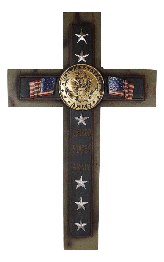 ebros gift Large Patriot USA Military United States Army Medallion Flags Stars Wall Cross