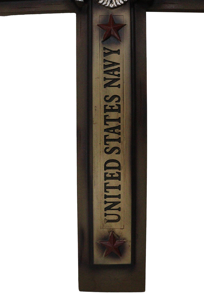 Ebros Gift Large Patriotic United States Navy Eagle And Anchor Emblem Wall Cross Plaque