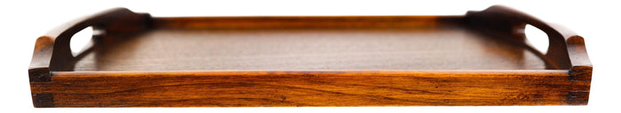 Ebros Gift Large Premium Solid Wood Breakfast Butler Tray Platter With Handles 17.5"X10.5"