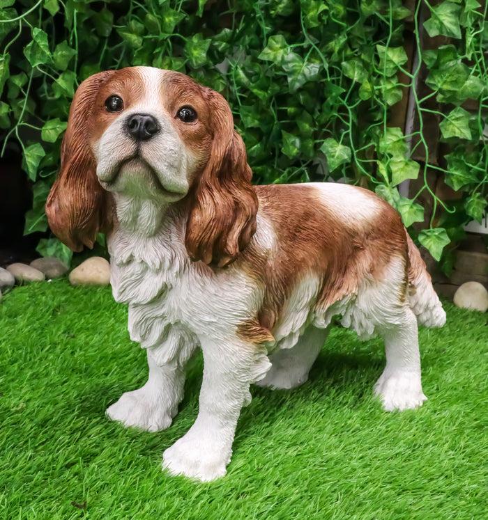 ebros gift Large Realistic Adorable Cavalier King Charles Spaniel Dog Statue 16"Long