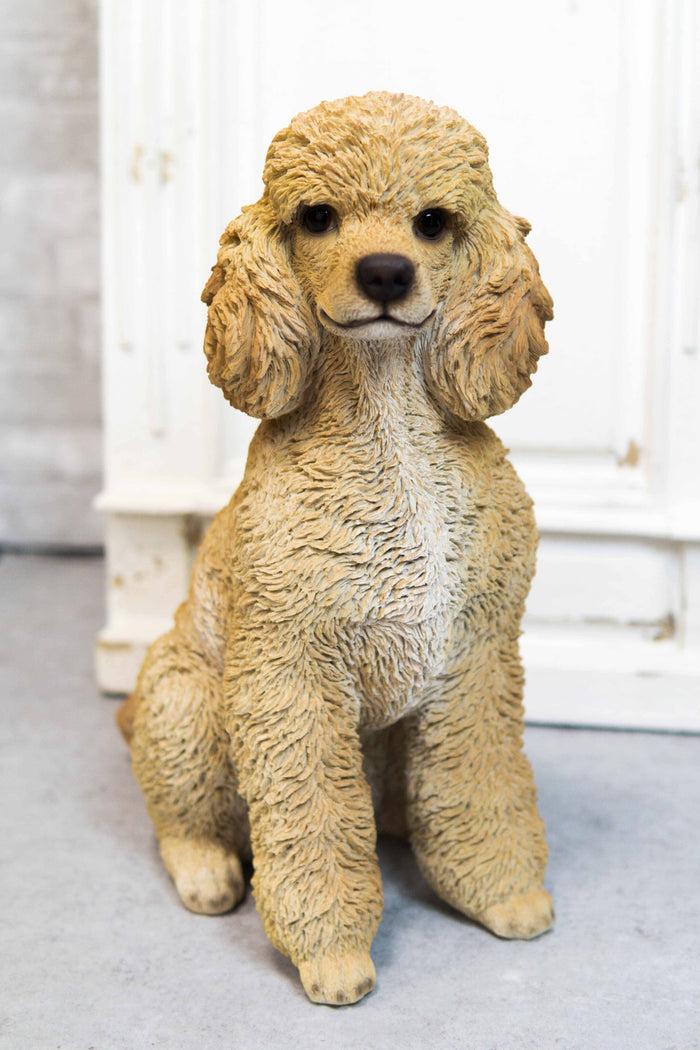 ebros gift Large Realistic Groomed Brown Poodle Statue 18.5"H Animal Pet Pal Poodles Dog