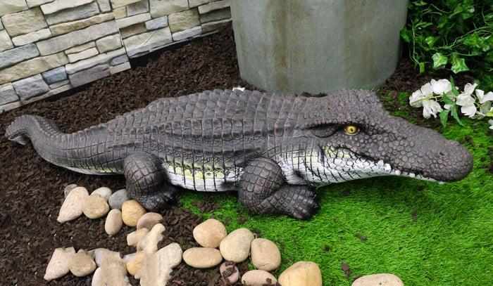 ebros gift Large Realistic Prowling Alligator Crocodile Yard Garden Home Statue 39" Long