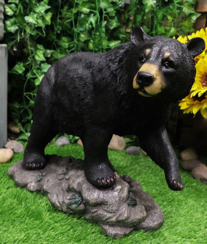 ebros gift Large Realistic Strolling Black Bear Statue 16.5"L Rustic Cabin Decor Figurine