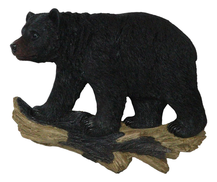 ebros gift Large Rustic Western Wildlife Black Bear On Tree Branch Wall Sculpture 21"L
