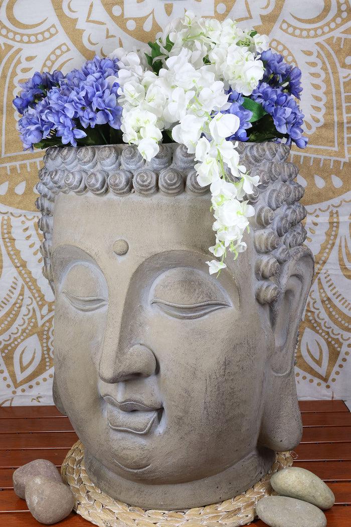 ebros gift Large Shakyamuni Buddha Gautama Head Flower Plants Vase Planter Statue 20"H
