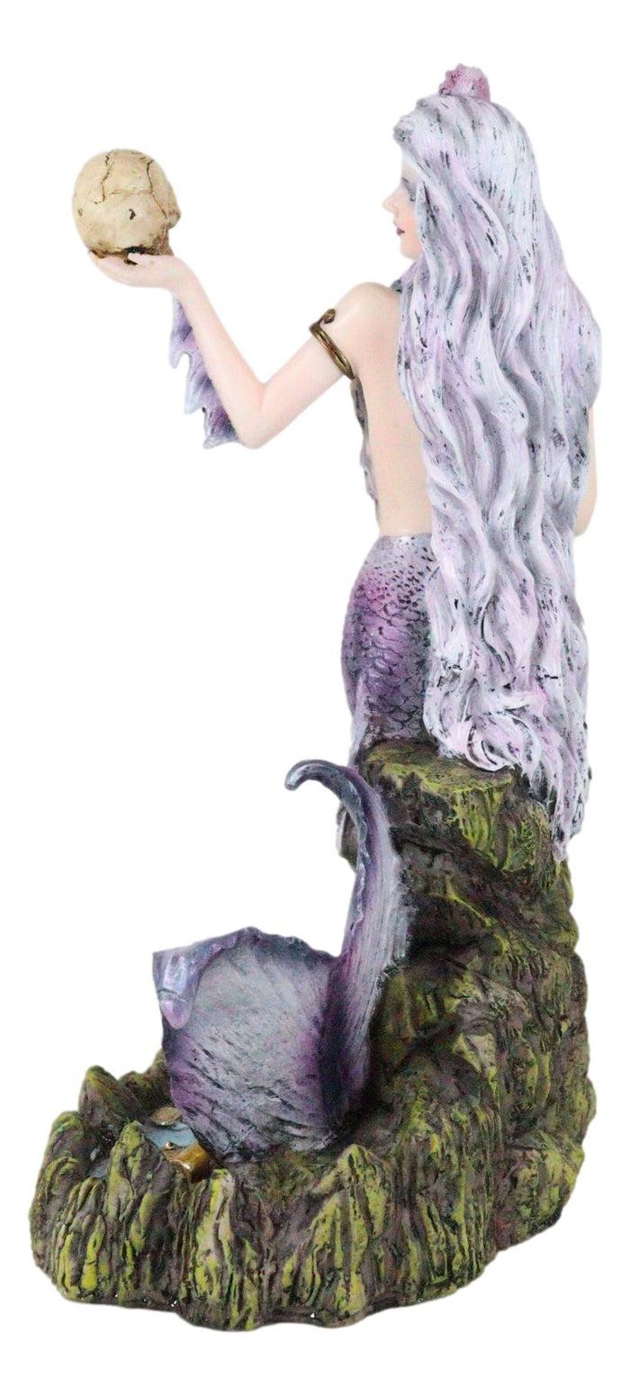 Ebros Gift Large Sirens Of The Seas Necromancer Gothic Mermaid Holding A Skull Figurine