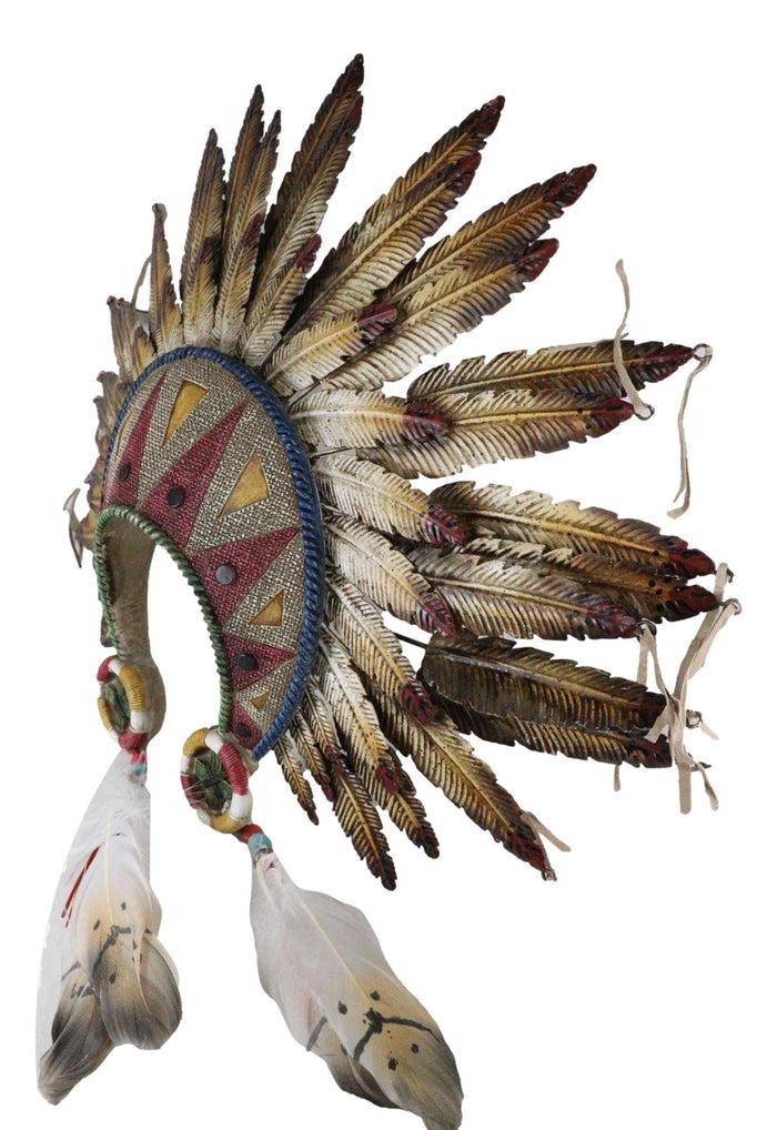 Ebros Gift Large Southwest Indian Tribal Chief Headdress War Bonnet W/ Feathers Wall Decor