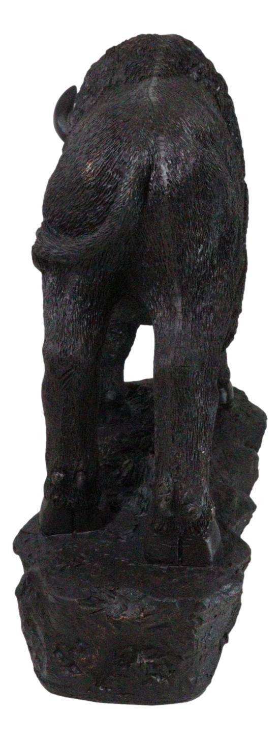 Ebros Gift Large Southwestern Native American Bison Buffalo On Rock Rustic Statue 20" L